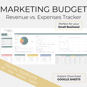 Marketing Budget Spreadsheet | Marketing Campaign Template | Online Small Business Tracker | Marketing Strategy | Google Sheets