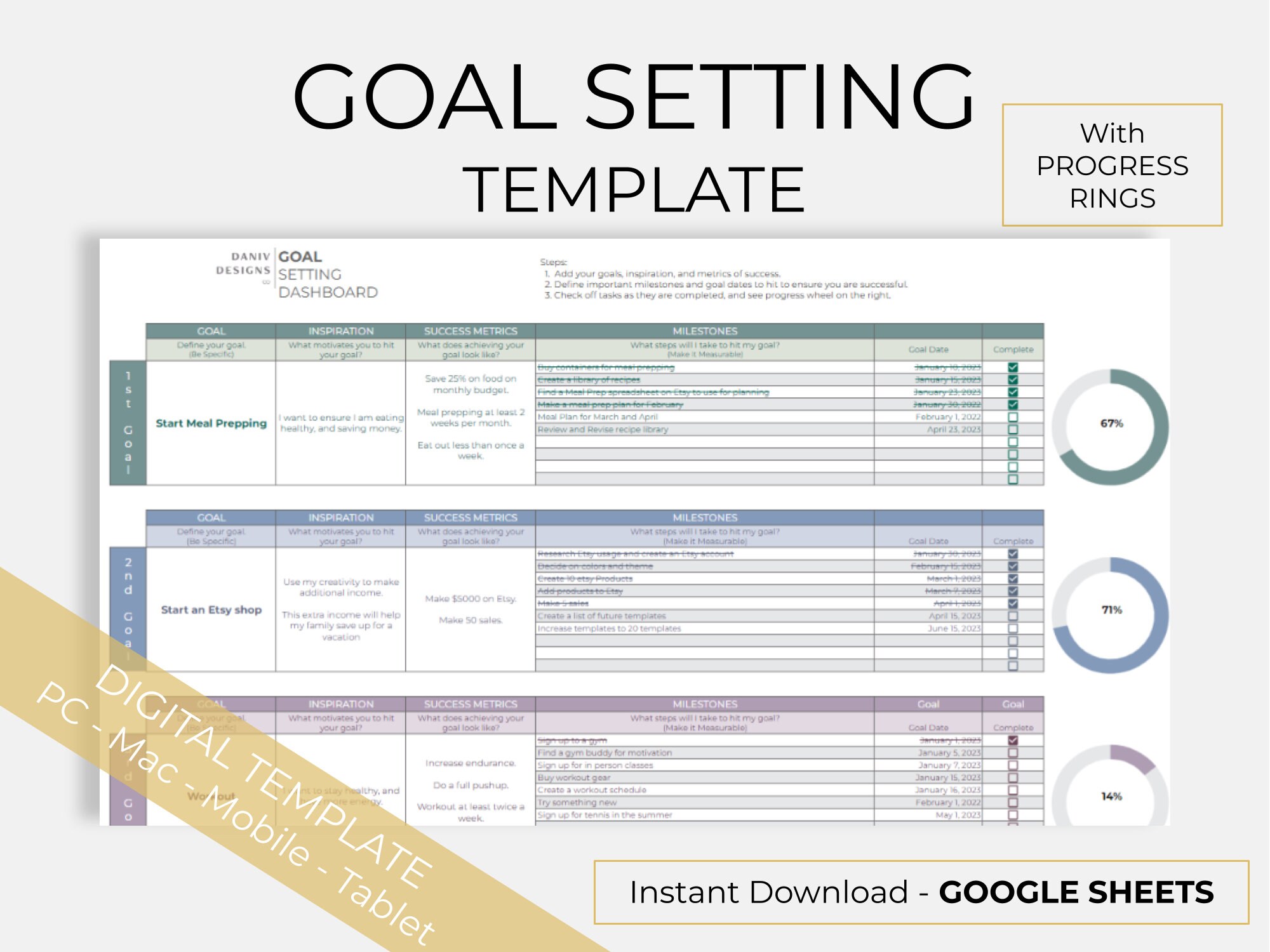Goal Setting Excel Template Goal Setting Excel Template
