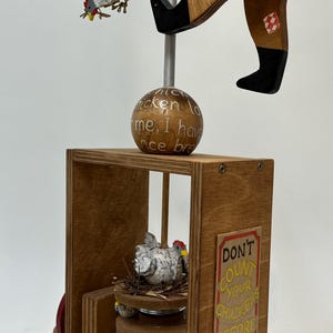 Unique Hand-cranked Wooden Automata: Chicken Catcher Scene - Etsy