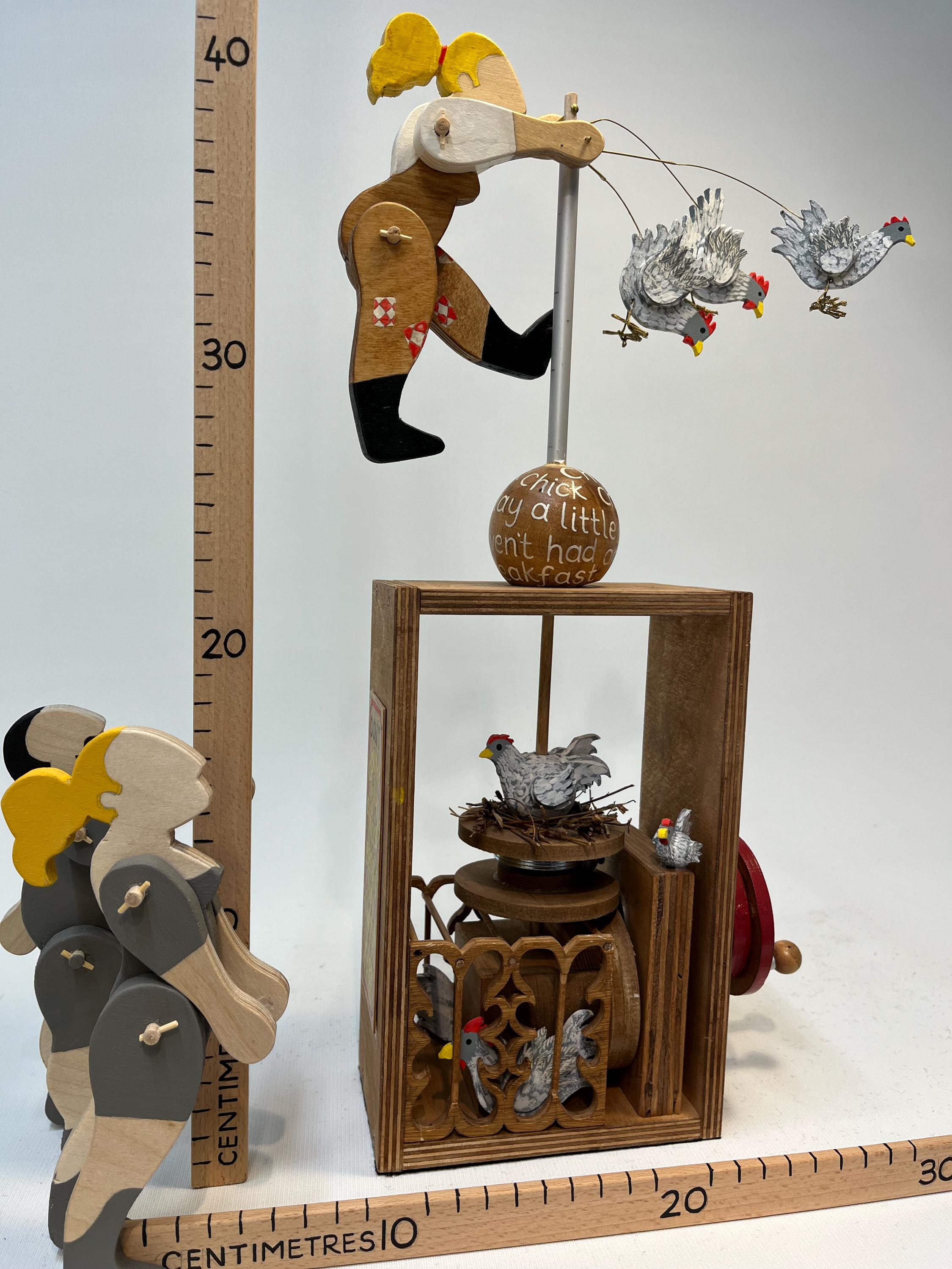Unique Hand-cranked Wooden Automata: Chicken Catcher Scene - Etsy
