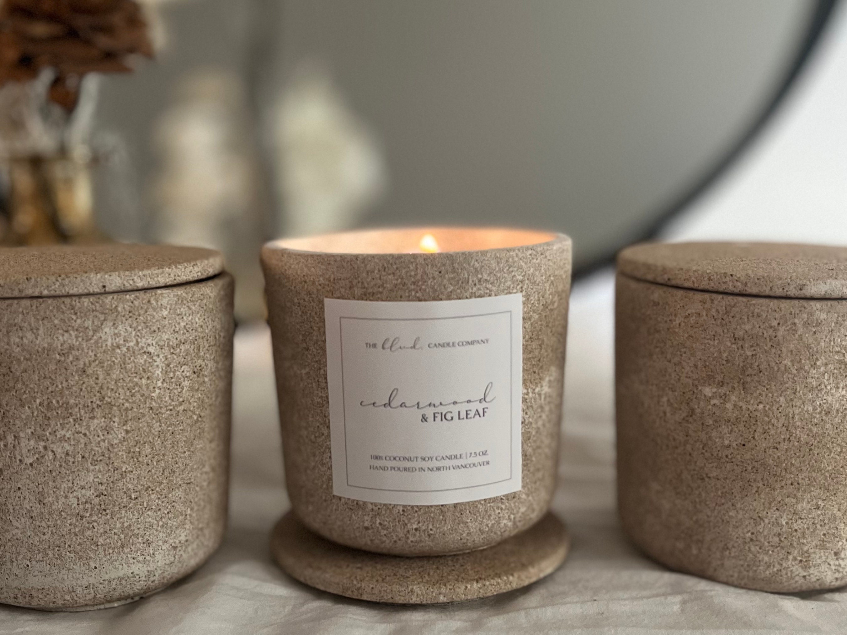 Cedarwood & Fig Leaf, Wood Wick Candle, Nontoxic Candle, Clean Candle