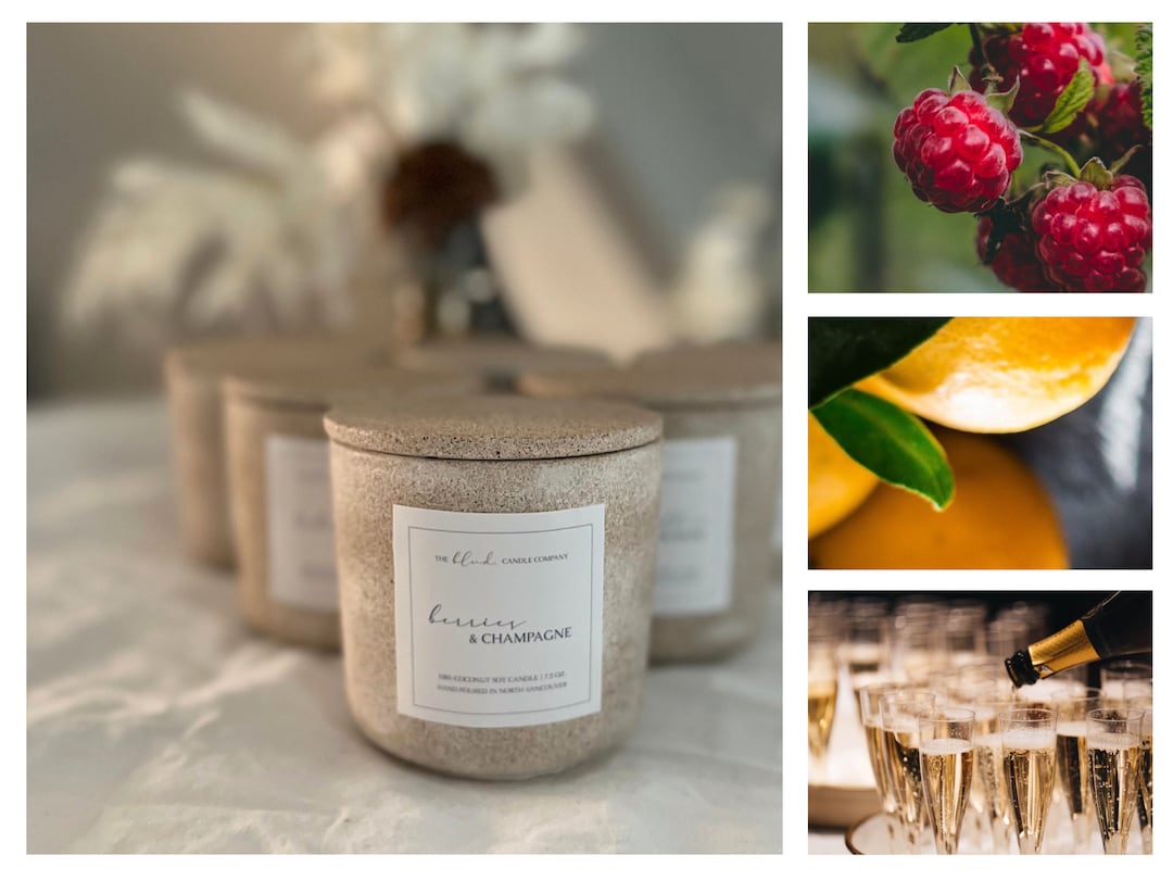 Berries & Champagne, Wood Wick Candle, Nontoxic Candle, Clean Candle