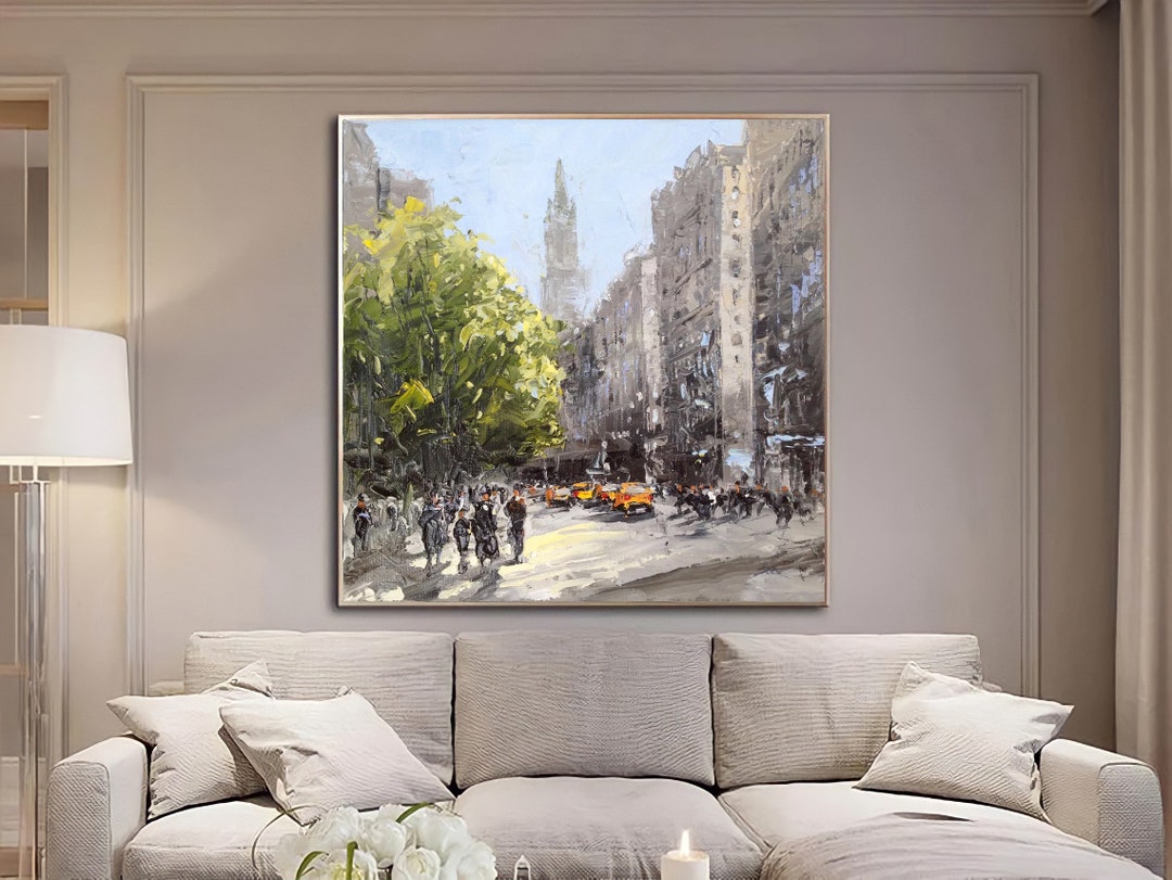 Original Cityscape Oil Painting on Canvas: Abstract City Art - Etsy