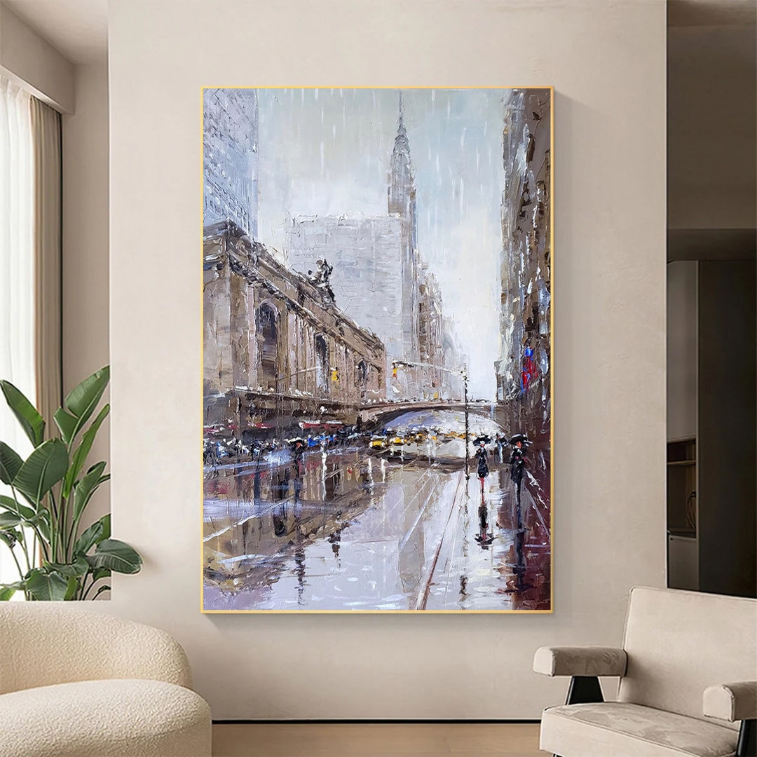 New York City Art, Cityscape Art, Oil Painting Original, Cityscape Wall Art, City Art Painting