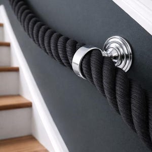 Handlaufbeschläge aus Messing für 35-mm-Seil: Treppengeländer-Set aus massivem Metall