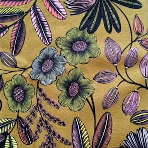 Élégant tissu en coton floral pour rideaux sièges et accessoires - Textile ameublement Oeko-Tex durable, Etoffe naturelle de premier choix