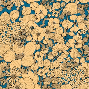 Carta da parati elegante con squisito motivo floreale, Decorazione murale lussuosa per interni sofisticati, Ignifuga, Ecologica, Senza PVC, Design
