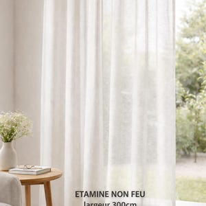 Flame retardant etamine fabric Trevira CS wide width 300 cm, lightweight sheer voile for curtains, linings and delicate embroidery