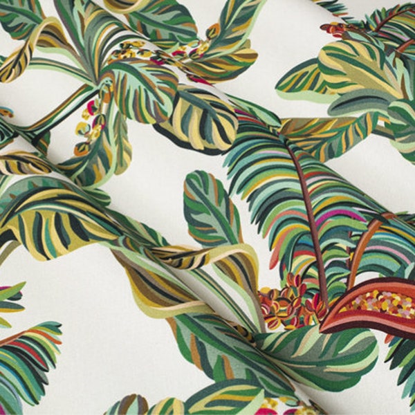 TISSU COTON imprimé jungle, Tissu à motifs fleurs, Fibre textile, Rideau Siège Tenture, Textile Ameublement, Garniture, Etoffe, Tapisserie,