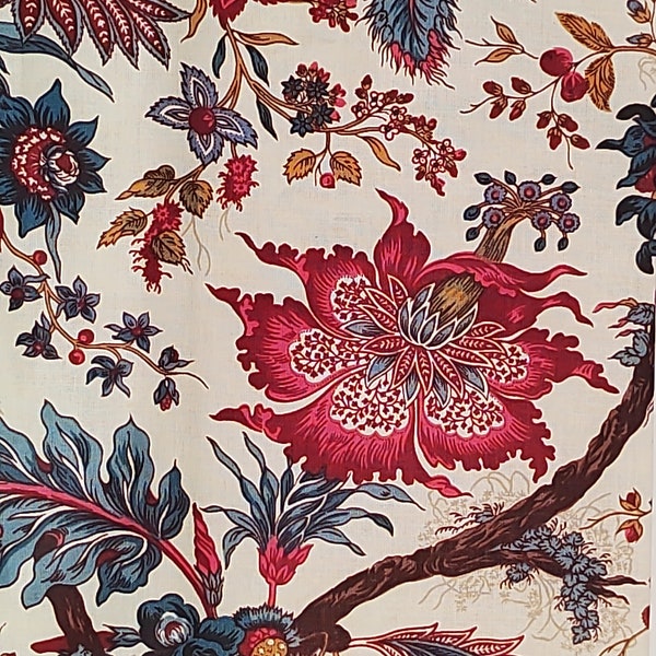 TISSU COTON imprimé fleuri, Tissu à motifs fleurs, Fibre textile, Rideau Siège Tenture, Textile Ameublement, Garniture, Etoffe, Tapisserie,