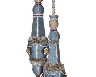 Double Tassel Curtain Tieback 34 cm – Handmade Luxury Holdback for Linen, Velvet & Elegant Window Styling