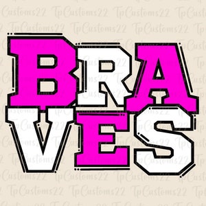 Braves Pink Football PNG, Mascotte della scuola PNG, Braves rosa e bianchi, Maglia da calcio, Spirito scolastico, Spirito di squadra, Braves png