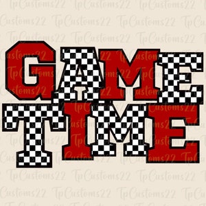 Game Time Red Checkered  Football PNG, School Mascot Png, Red & white Game Time, Football Shirt, School Spirit, Team, Checkered png,