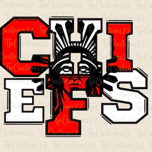 Chiefs Red Football PNG, School Mascot Png, Red and White Chiefs, Football Shirt, School Spirit, Team Spirit, Chiefs png, Chiefs Red png,