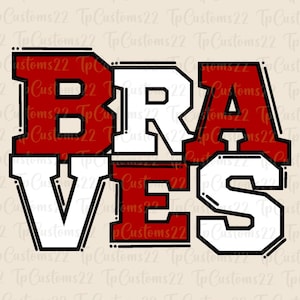 Braves Red Football PNG, Mascotte della scuola PNG, Braves rossi e bianchi, Maglia da calcio, Spirito scolastico, Spirito di squadra, Braves png