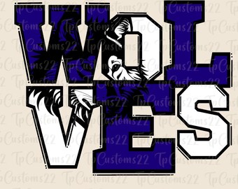 Wolves Navy Football PNG, School Mascot Png, Navy and White Wolves, Football Shirt, School Spirit, Team Spirit, Wolves png, Wolves Navy png,