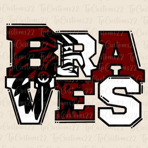 Braves Maroon Football PNG, Mascotte della scuola PNG, Braves Maroon e bianco, Maglia da calcio, Spirito scolastico, Spirito di squadra, Braves png