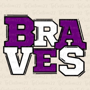 Braves Purple Football PNG, Mascotte della scuola PNG, Braves viola e bianchi, Maglia da calcio, Spirito scolastico, Spirito di squadra, Braves png