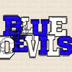 Blue Devils Blue Football PNG, School Mascot Png, Blue & White Blue Devils, Football Shirt, School Spirit, Team Spirit, Devils png, Devils,