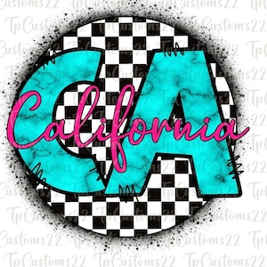 Retro 90s California Png Sublimation Design, State Png, California Png, Retro Png, California State, Western Png Downloads, Checkered PNG