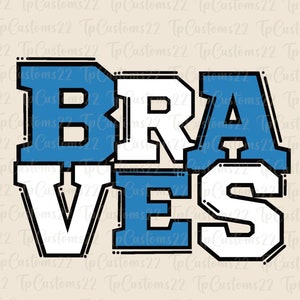 Braves Blue Football PNG, Mascotte della scuola PNG, Braves blu e bianchi, Maglia da calcio, Spirito scolastico, Spirito di squadra, Braves png