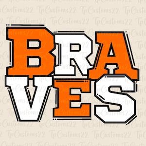 Braves Orange Football PNG, Mascotte della scuola PNG, Braves arancioni e bianchi, Maglia da calcio, Spirito scolastico, Spirito di squadra, Braves png