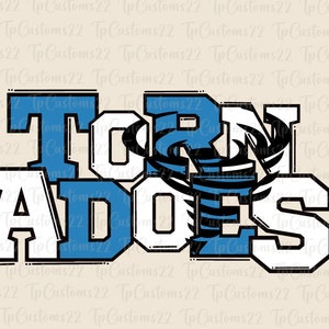 Tornadoes Blue Football PNG, Football Png, Blue and White Tornadoes, Football Shirt, Team Spirit, Sublimation, Tornadoes png, Mascot png