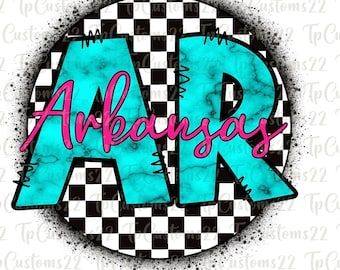 Retro 90s Arkansas Png Sublimation Design, State Png, Arkansas Png, Retro Png, Arkansas State Png, Western Png Downloads, Checkered PNG