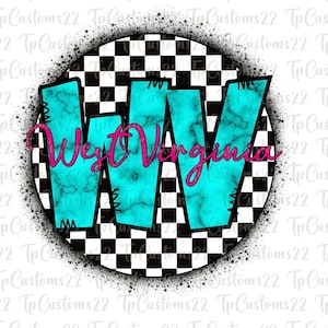 Retro 90s West Virginia Png Sublimation Design, State Png, West Virginia Png, Retro Png, WV State png, Western Png Downloads, Checker PNG