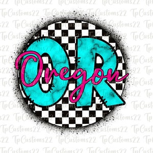 Retro 90s Oregon Png Sublimation Design, State Png, Oregon Png, Retro Png, Oregon State png, Western Png Downloads, Checkered PNG