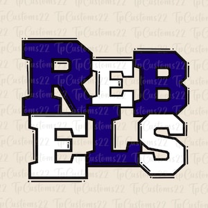 Rebels Navy Football PNG, School Mascot Png, Navy & White Rebels, Football Shirt, School Spirit, Team Spirit, Rebels png, Rebels,