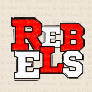 Rebels Red Football PNG, School Mascot Png, Red & White Rebels, Football Shirt, School Spirit, Team Spirit, Rebels png, Rebels,