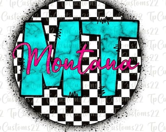 Retro 90er Jahre Montana Png Sublimationsdesign, Zustand Png, Montana Png, Retro Png, Montana Zustand, westliche Png-Downloads, karierte PNG