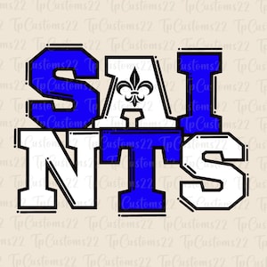 Saints Blue Football PNG, Mascotte della scuola PNG, Saints blu e bianchi, Maglia da calcio, Spirito scolastico, Spirito di squadra, Saints png
