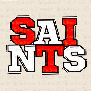 Saints Red Football PNG, Mascotte della scuola PNG, Saints rossi e bianchi, Maglia da calcio, Spirito scolastico, Spirito di squadra, Saints png