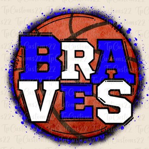 Braves Blue Basketball PNG, Mascotte della scuola PNG, Braves blu e bianchi, Maglietta da basket, Spirito scolastico, Spirito di squadra, Braves png