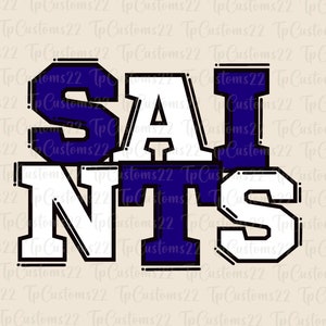 Saints Navy Football PNG, Mascotte della scuola PNG, Saints blu e bianchi, Maglietta da calcio, Spirito scolastico, Spirito di squadra, Saints png