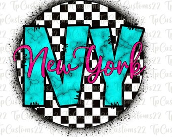 Diseño de sublimación Png de Nueva York retro de los años 90, Png estatal, Png de Nueva York, Png retro, Estado de Nueva York, Descargas de Png occidentales, PNG a cuadros