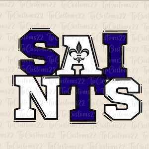 Saints Navy Football PNG, Mascotte della scuola PNG, Saints blu e bianchi, Maglietta da calcio, Spirito scolastico, Spirito di squadra, Saints png
