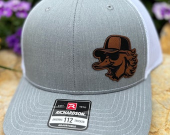 Duck hunting Hat, Duck Mullet Hat, Mallard Duck, Duck Hunter Hat, Hunting, Fishing, Leather Patch Hat, Richardson 112, SnapBack,