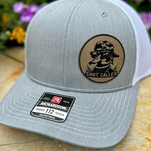 Duck hunting Hat, Shot Caller, Duck Mullet Hat, Mallard Duck, Duck Hunter Hat, Hunting, Fishing, Leather Patch Hat, Richardson 112, SnapBack