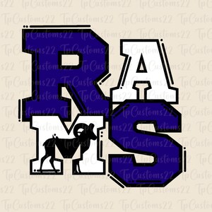 Rams Navy Football PNG, School Mascot Png, Navy and White Rams, Football Shirt, School Spirit, Team Spirit, Rams png