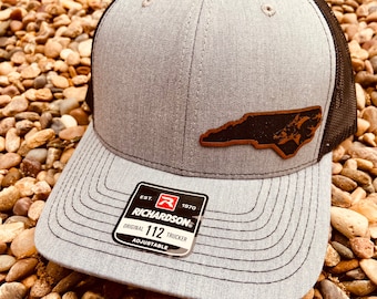 North Carolina Hog Hunting, Boar Hunter, Feral Hogs Fishing, Leather Patch Hat, Richardson 112, SnapBack, NC Hat, North Carolina Hat