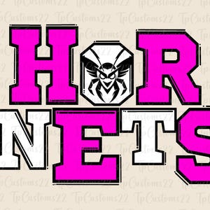 Hornets Pink Football PNG, School Mascot Png, Pink and White Hornets, Football Shirt, School Spirit, Team Spirit, Hornets png