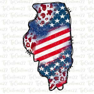 Patriottisch Illinois png-sublimatieontwerp, staat png, Illinois png, 4 juli png, staat Illinois png, png