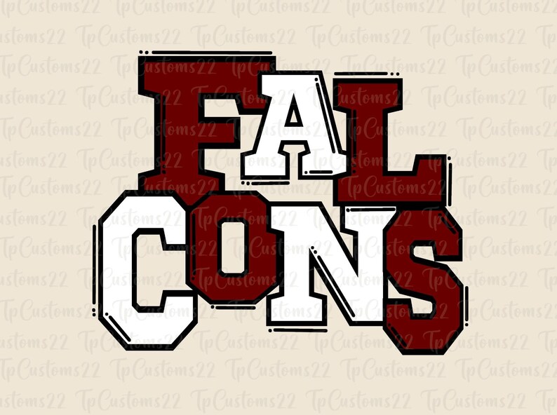 Falcons Letter Falcons Maroon Football PNG, School Mascot Png, Maroon and White ...