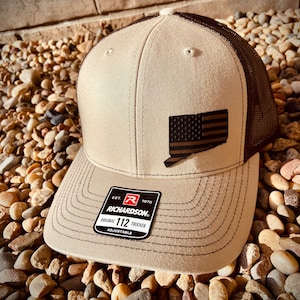 Connecticut State Hat, Connecticut Flag Hat, Flag Hat, Leather Patch Hat, Richardson 112, SnapBack,