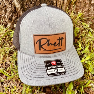 Kids Name Personalized Hat, Kids Custom Hat, Personalized Boys Hat, Youth Name Hat, Youth Custom Hat, Leather Patch Hat, Richardson 112,