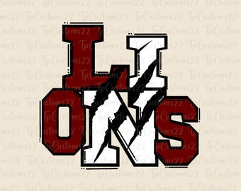 Löwen Kastanienbraun Fußball PNG, Schulmaskottchen Png, kastanienbraune und weiße Löwen, Fußballtrikot, Schulgeist, Teamgeist, Sublimation, Löwen png