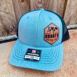 Kid Hunting Club Hat, Personalized Hunting Club Hat, Bird Hunting Hat, Duck Hunting Hat, Youth Custom Hat, Leather Patch Hat, Richardson 112